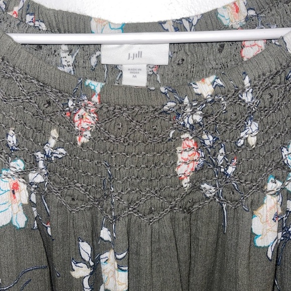 J. Jill Olive Floral Blouse - Picture 6 of 7
